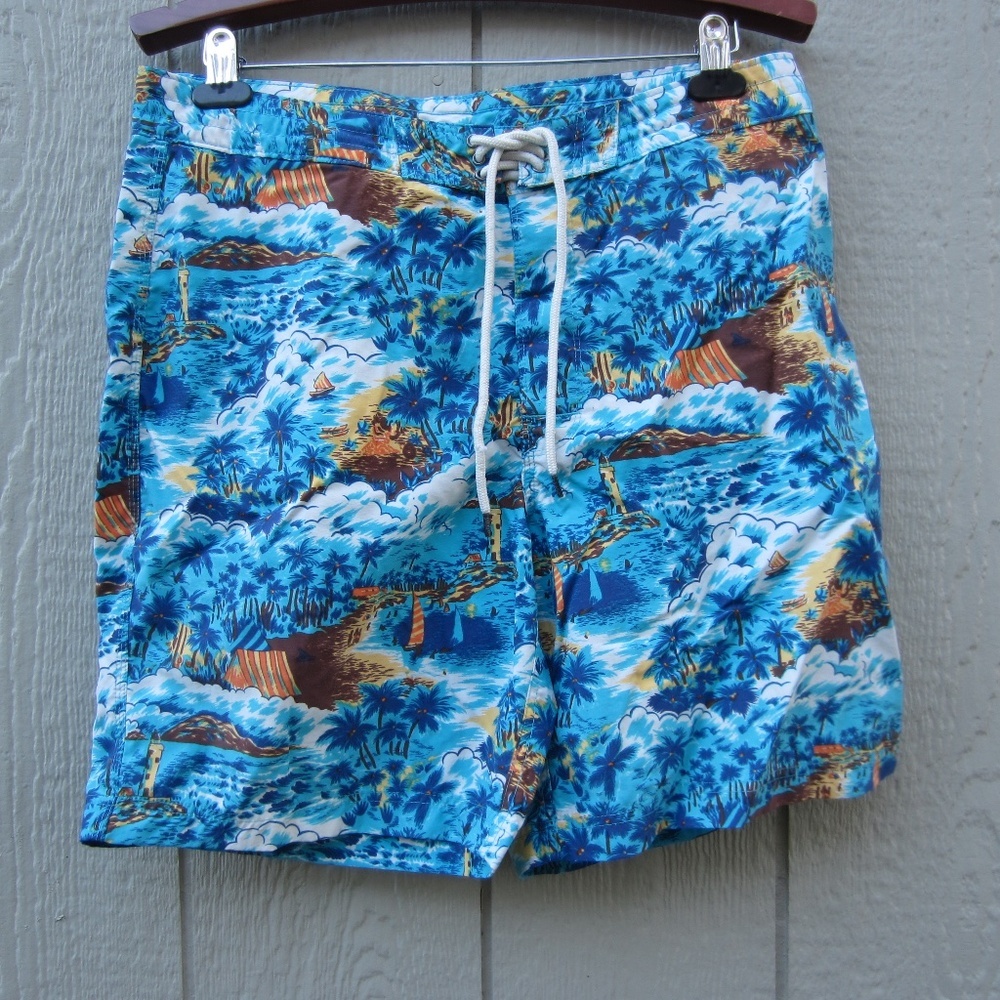 Brooks Brothers Red Fleece Swim Trunks mens‎ W34 Island hawaii Paradise vacation